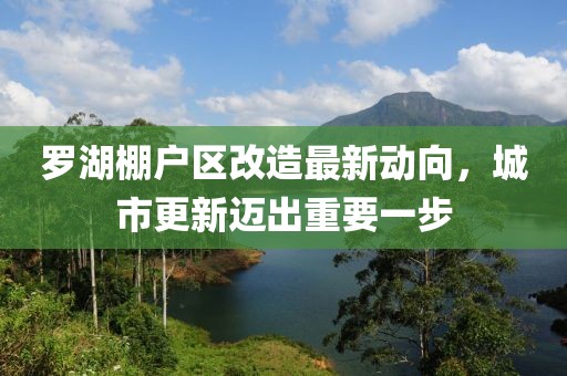 羅湖棚戶區(qū)改造最新動向，城市更新邁出重要一步