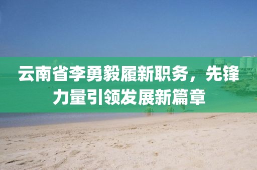 云南省李勇毅履新職務(wù)，先鋒力量引領(lǐng)發(fā)展新篇章