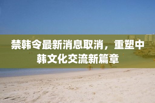 禁韓令最新消息取消，重塑中韓文化交流新篇章