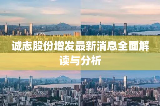 誠志股份增發(fā)最新消息全面解讀與分析