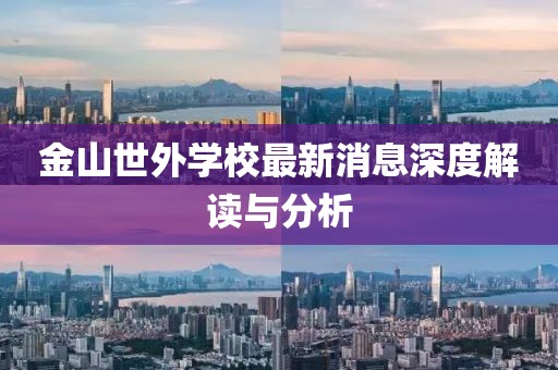 金山世外學(xué)校最新消息深度解讀與分析