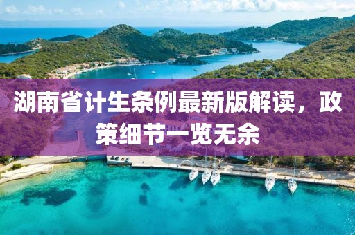 湖南省計生條例最新版解讀，政策細(xì)節(jié)一覽無余