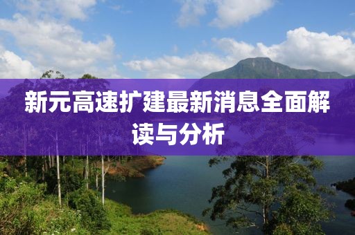 新元高速擴(kuò)建最新消息全面解讀與分析