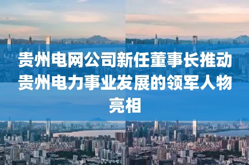 貴州電網(wǎng)公司新任董事長(zhǎng)推動(dòng)貴州電力事業(yè)發(fā)展的領(lǐng)軍人物亮相