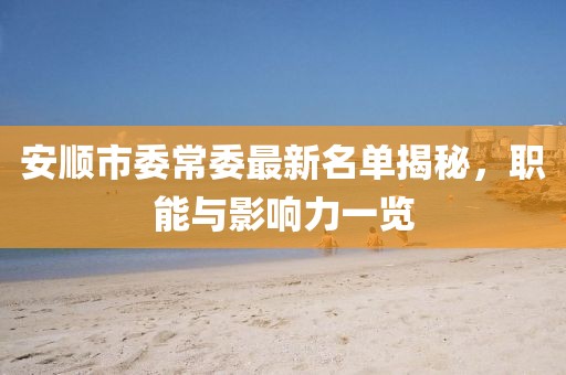 安順市委常委最新名單揭秘，職能與影響力一覽
