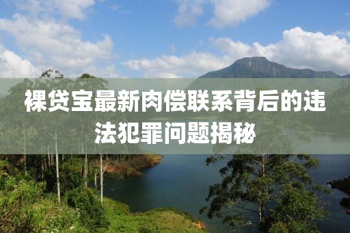 裸貸寶最新肉償聯(lián)系背后的違法犯罪問題揭秘