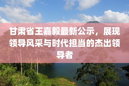 甘肅省王嘉毅最新公示，展現(xiàn)領(lǐng)導(dǎo)風(fēng)采與時(shí)代擔(dān)當(dāng)?shù)慕艹鲱I(lǐng)導(dǎo)者