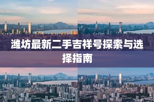 濰坊最新二手吉祥號探索與選擇指南