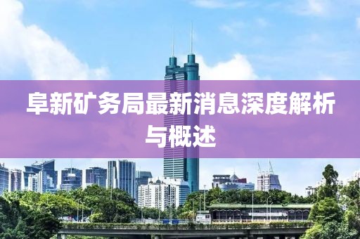 阜新礦務(wù)局最新消息深度解析與概述