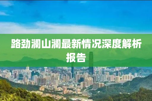 路勁瀾山瀾最新情況深度解析報告