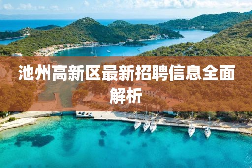 池州高新區(qū)最新招聘信息全面解析
