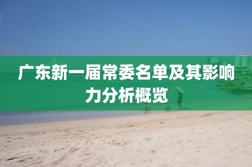 廣東新一屆常委名單及其影響力分析概覽