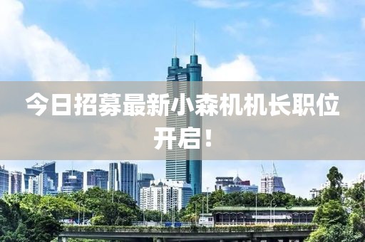 今日招募最新小森機機長職位開啟！