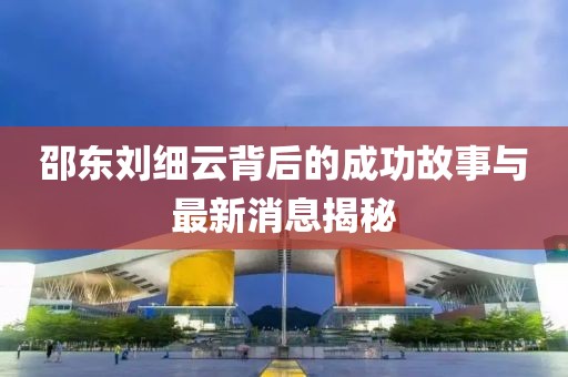 邵東劉細云背后的成功故事與最新消息揭秘