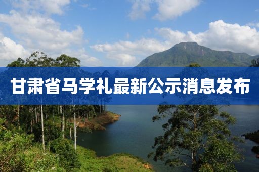 甘肅省馬學禮最新公示消息發(fā)布