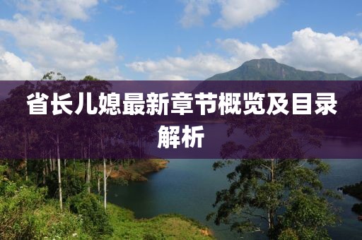 省長兒媳最新章節(jié)概覽及目錄解析