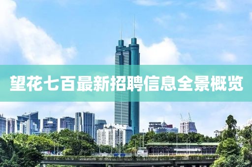 望花七百最新招聘信息全景概覽