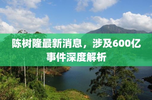 陳樹隆最新消息，涉及600億事件深度解析