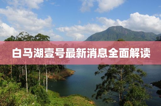 白馬湖壹號(hào)最新消息全面解讀