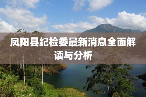 鳳陽縣紀(jì)檢委最新消息全面解讀與分析