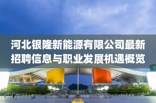 河北銀隆新能源有限公司最新招聘信息與職業(yè)發(fā)展機(jī)遇概覽