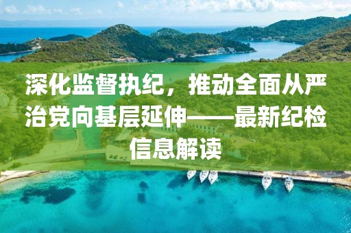 深化監(jiān)督執(zhí)紀(jì)，推動(dòng)全面從嚴(yán)治黨向基層延伸——最新紀(jì)檢信息解讀