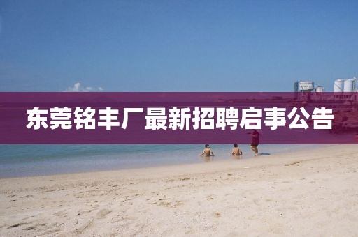 東莞銘豐廠最新招聘啟事公告