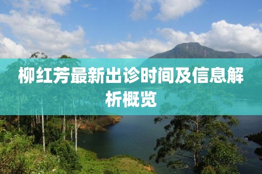 柳紅芳最新出診時間及信息解析概覽