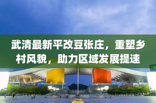 武清最新平改豆張莊，重塑鄉(xiāng)村風(fēng)貌，助力區(qū)域發(fā)展提速