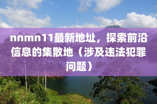 nnmn11最新地址，探索前沿信息的集散地（涉及違法犯罪問題）