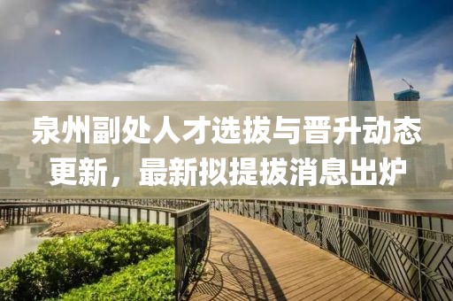 泉州副處人才選拔與晉升動(dòng)態(tài)更新，最新擬提拔消息出爐