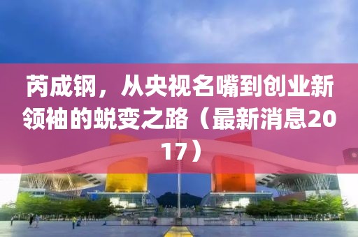 芮成鋼，從央視名嘴到創(chuàng)業(yè)新領袖的蛻變之路（最新消息2017）