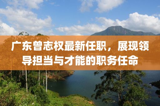 廣東曾志權(quán)最新任職，展現(xiàn)領(lǐng)導(dǎo)擔(dān)當(dāng)與才能的職務(wù)任命