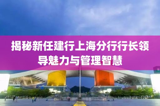 揭秘新任建行上海分行行長領導魅力與管理智慧