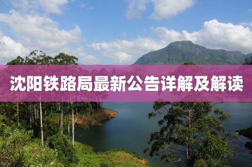 沈陽(yáng)鐵路局最新公告詳解及解讀