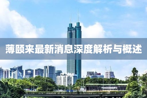 薄頤來最新消息深度解析與概述