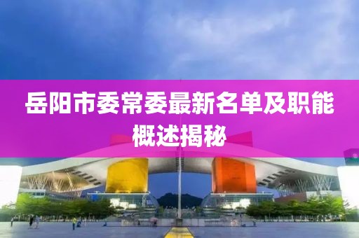 岳陽市委常委最新名單及職能概述揭秘