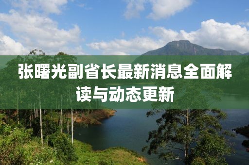 張曙光副省長(zhǎng)最新消息全面解讀與動(dòng)態(tài)更新