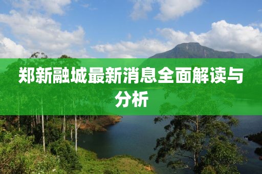 鄭新融城最新消息全面解讀與分析