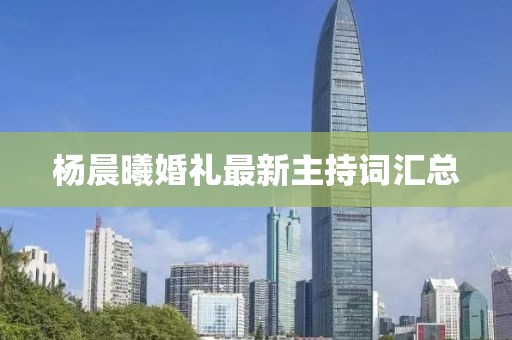 楊晨曦婚禮最新主持詞匯總