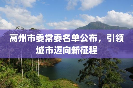 高州市委常委名單公布，引領(lǐng)城市邁向新征程